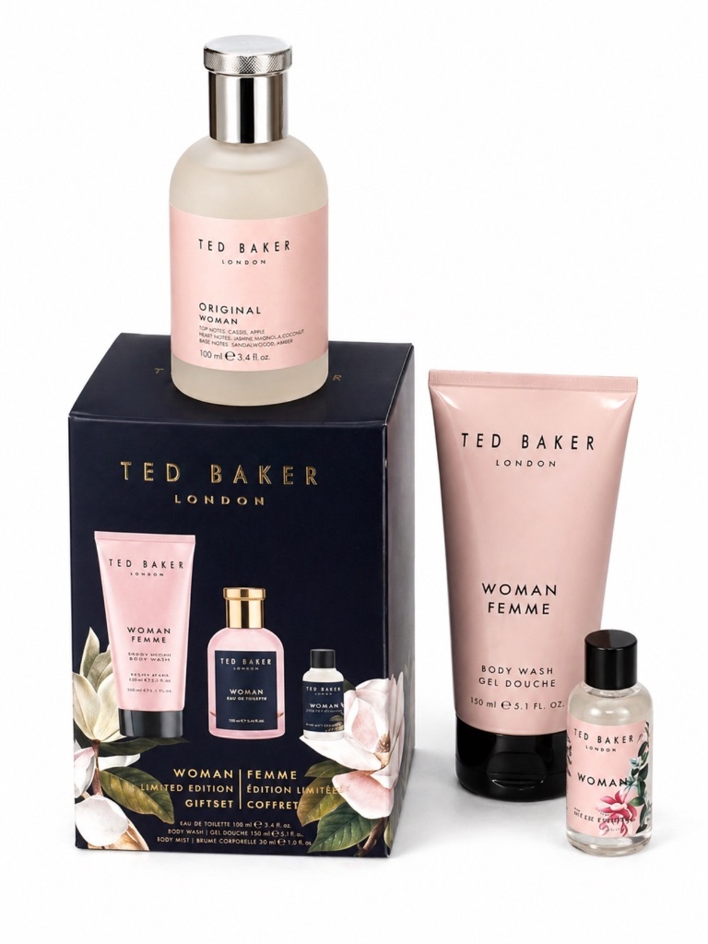 Ted Baker Black & Pink Woman Femme Bath & Body Set
